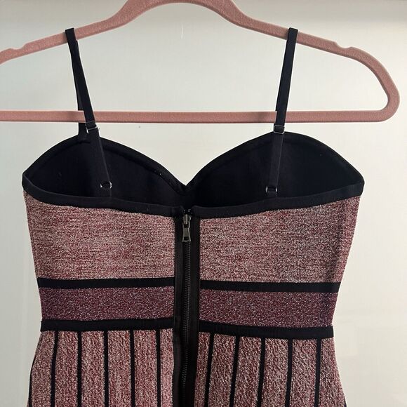 BCBG Holiday Cocktail Dress Purple Metallic Knit Sparkly Festive Bodycon - Picture 6 of 9